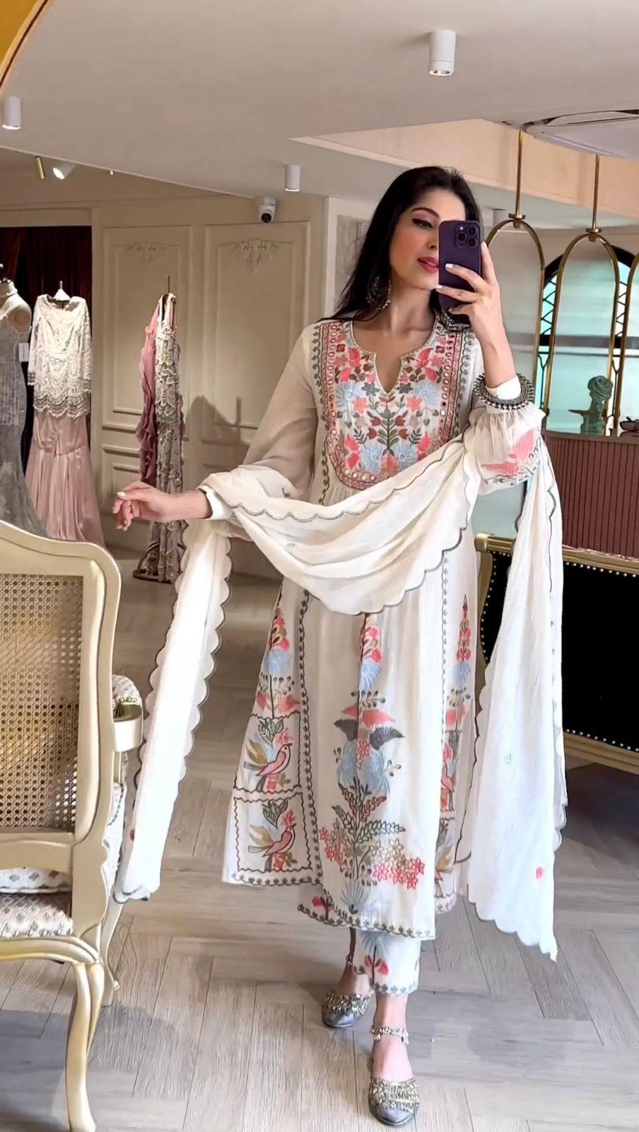 Maverick Fusion Designer Party Wear Top–Plazzo Dupatta Set